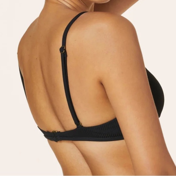 Andie The Valencia Rib Bikini Top Swimsuit Black NWT - Picture 3 of 6